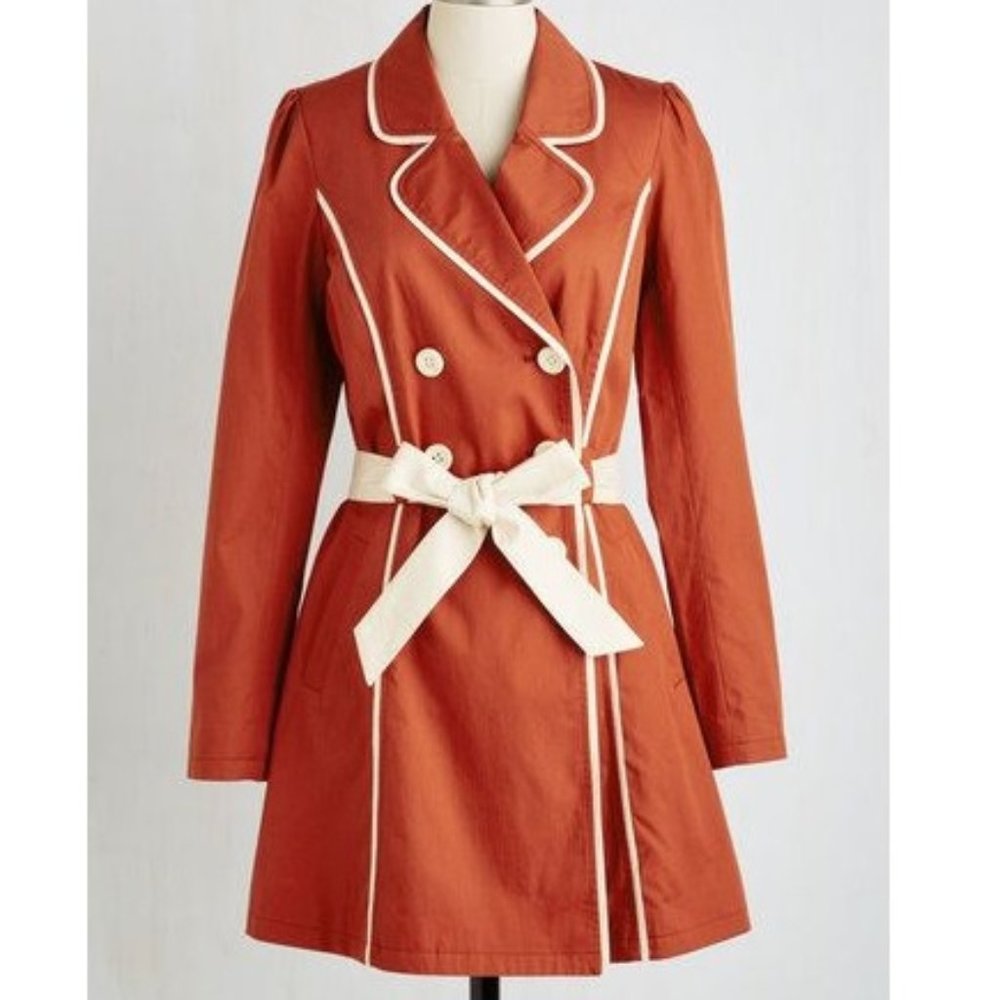 ModCloth East Coast Tour Coat in Paprika